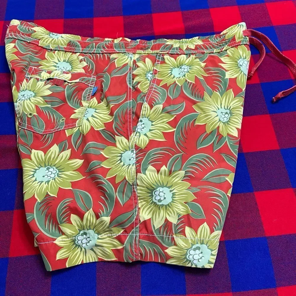 Tommy Bahama Floral Hawaiian Mesh Lined Swim Trunks Size Medium